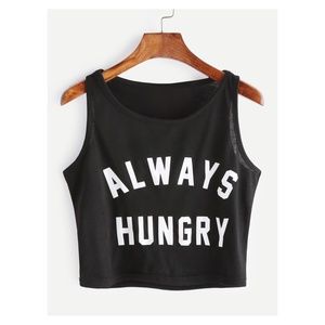 Black Sleeveless Graphic Crop Top